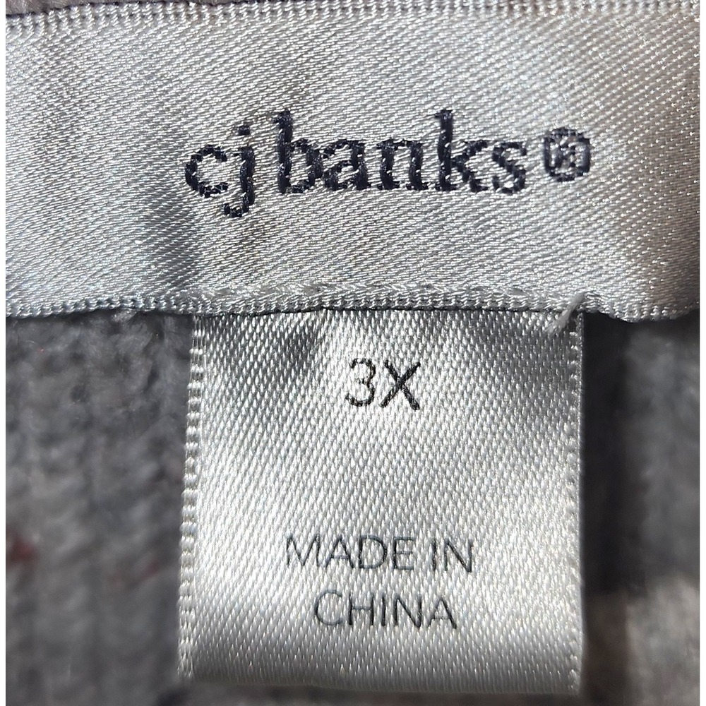 CJ Banks Womens 3X Gray Confetti Ribbed Knit Pocket Pullover Sweater - Picture 4 of 7